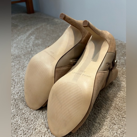 Marc Fisher Peep-Toe Booties in Tan Size 6.5 - Picture 4 of 7